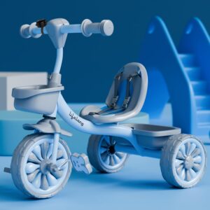 Kids Tricycle with Eva Wheels, Bell and Storage Basket/Baby Trike/Age Group 2 Year to 5years/ Blue